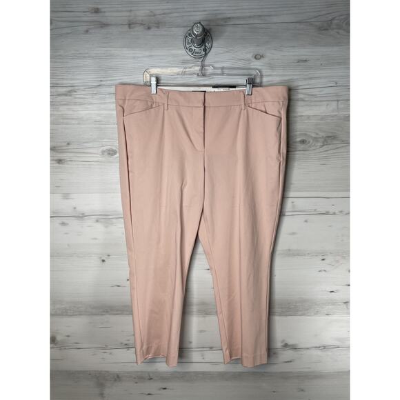 Worthington Pants Womens 18P Petite Rose Smoke Pink Ankle Stretch Dress Work - Picture 1 of 13